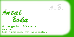 antal boka business card