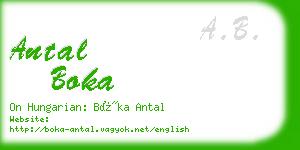 antal boka business card